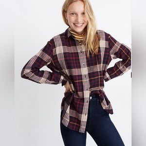 NWOT Madewell Oversized Ex-Boyfriend Shirt in Rylan Plaid